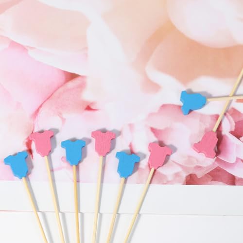 Crafterlife 100Pcs Baby Gender Reveal Cocktail Picks - Boy or Girl Theme Decor for Parties