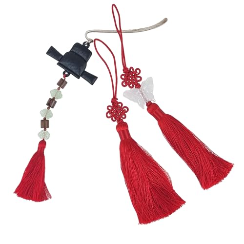 Mini Silk Knot Norigae Set - 2 Pack Traditional Korean Tassel Bag Charms