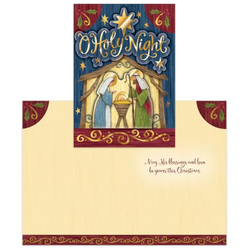 Crown Point Graphics O Holy Night Nativity Cards, 15 Count