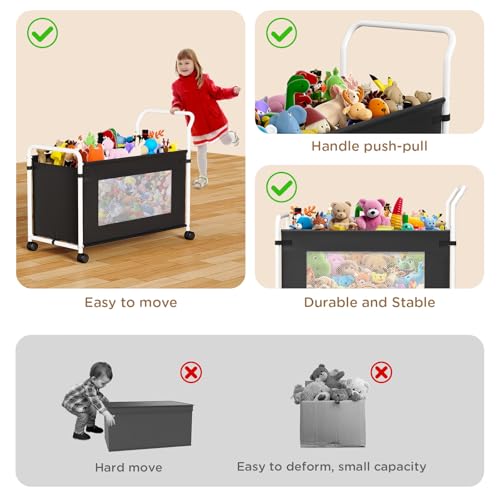 Extra Large 180L Toy Storage Organizer with Wheels, Heavy Duty Toy Chest