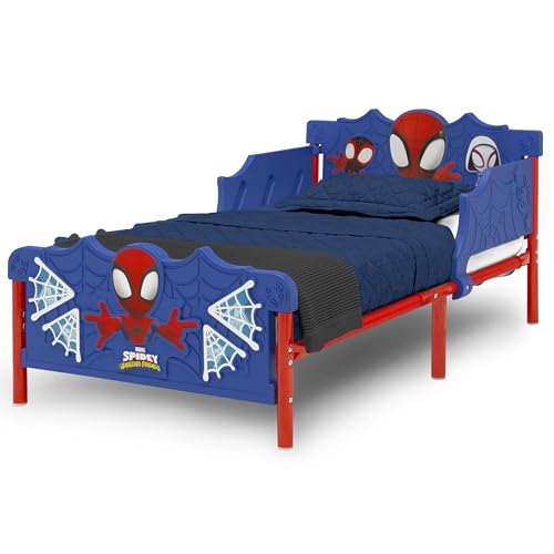 Spidey and His Amazing Friends 3D Toddler Bed with Guardrails, Blue