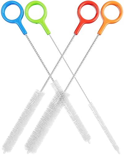 Extra Long Straw Cleaning Brush Set of 4 - Heavy Duty Bottle Cleaner
