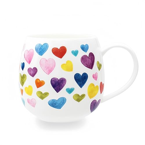 Glen Mila Cute 11oz Heart Pattern Bone China Coffee Mug