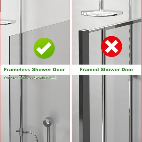 7.5-Inch Stainless Steel Shower Door Hooks for Frameless Glass, 2-Pack