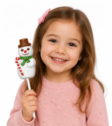 Snowman Lollipop Mold for Christmas Chocolate Candy Making - 3 Cavities