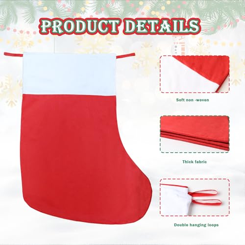 Giant Felt Christmas Stocking - 43 Inch Oversized Holiday Decor for Fireplace & Gifts