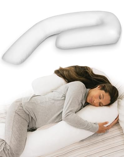 J-Shaped Memory Foam Body Pillow for Side Sleepers - 22"x50"
