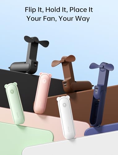 JISULIFE 3-in-1 Portable Handheld Fan, Power Bank & Flashlight