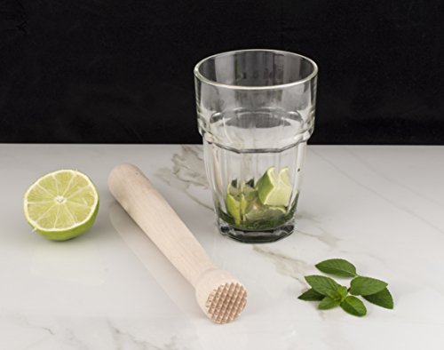 HIC Kitchen Bar Wooden Muddler - 8.75-Inch Beechwood Cocktail Tool