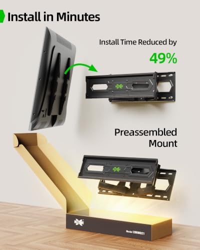 Full Motion TV Wall Mount Bracket for 32-74 Inch TVs, Swivel & Tilt Dual Arms