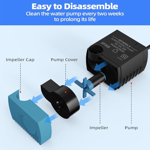 Cat Water Fountain Replacement Pump SP-400LV - Quiet Submersible Pet Pump