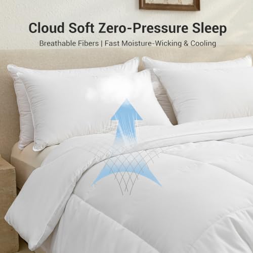 Queen Size Comforter Duvet Insert - Soft Microfiber, Breathable & Machine Washable