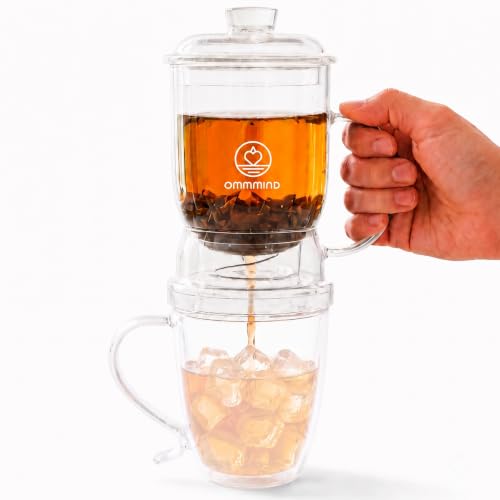OMMMIND Clear Glass Tea Infuser for Loose Leaf Tea - 15.2 oz, Without Mug