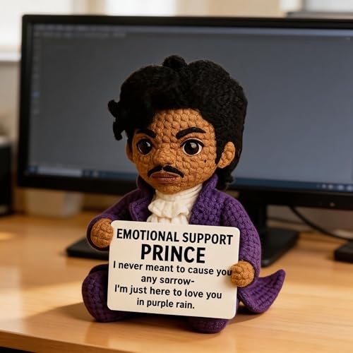 Handmade Crochet Prince Doll, Emotional Support Desk Companion Gift
