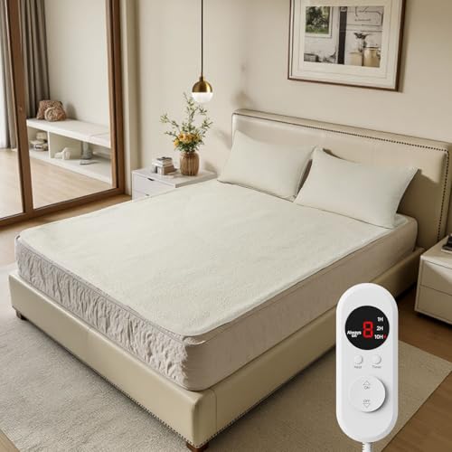Heated Mattress Pad Twin Size - 8 Heating Settings, Soft & Safe