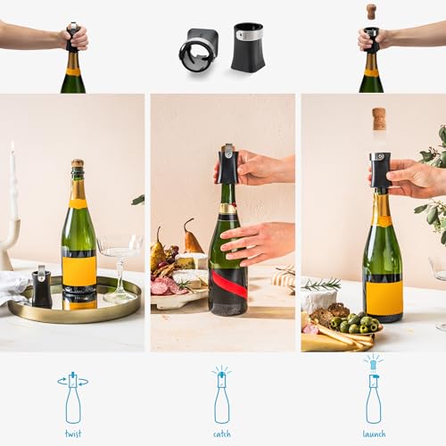 Dreamfarm Champop Champagne Bottle Opener - Twist & Pop Corkscrew with Safety Catch (Variation 1)