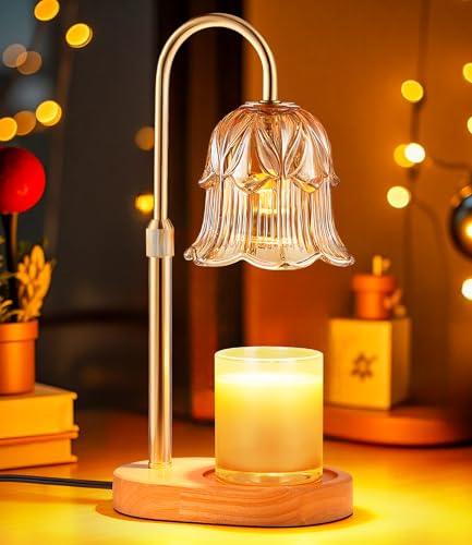 Electric Candle Warmer Lamp with Timer & Adjustable Height for Jar Candles