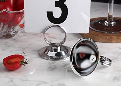 1.5-Inch Silver Metal Ring-Clip Table Number Holders, Set of 12