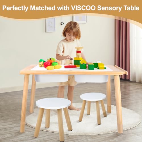 2-Pack Wooden Step Stool for Kids - Natural Wood Toddler Chair