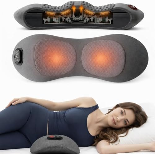 Ergonomic Lumbar Support Cushion with Heat & Vibration - Portable Back Pillow for Chair & Sofa
