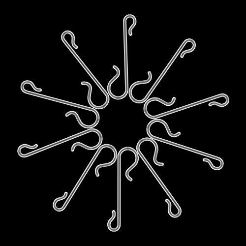 Transparent Christmas Tree Ornament Hooks - 100 Pack Plastic Hangers