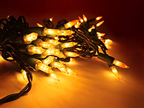 100 Gold Incandescent Christmas String Lights - Indoor & Outdoor Use