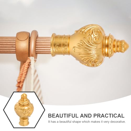 10pcs Decorative Gold Curtain Rod Finials for 28mm Drapery Poles