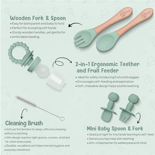 15-Piece Silicone Baby Weaning Set with Suction Plate, Bowl, Bib, and Utensils