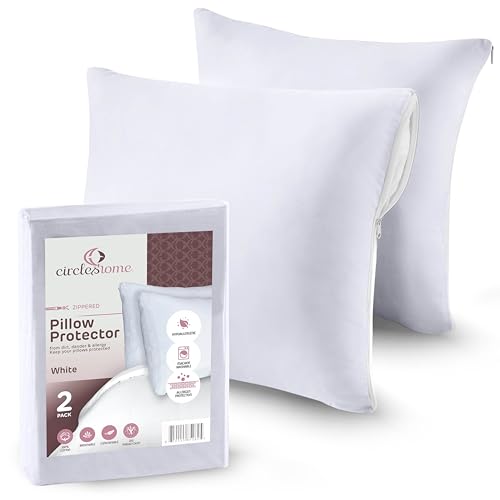 100% Cotton European Pillow Protectors - 26x26 Square Case - 4 Pack