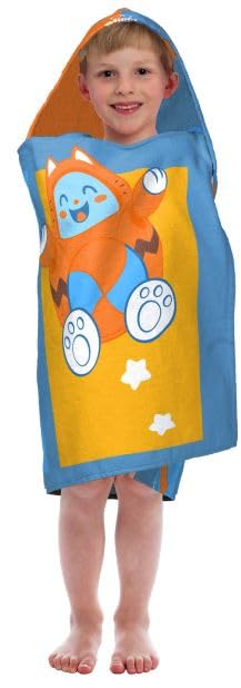 Kids Hooded Towel Poncho, 100% Cotton Bath and Beach Wrap, 22" x 51"