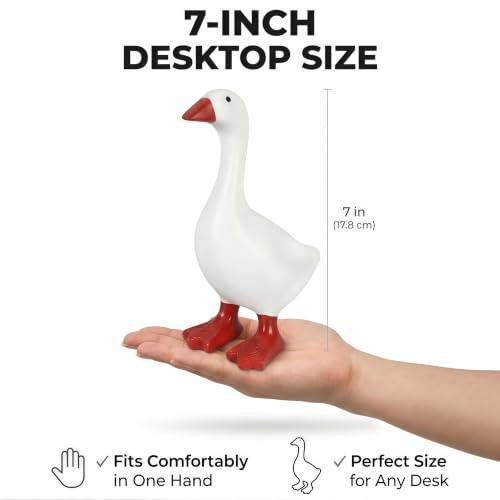 7-Inch Magnetic Desk Goose Statue - Cute Desktop Key Holder Organizer