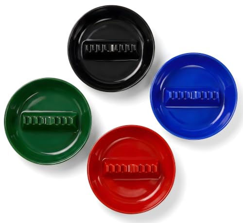 7-Inch Large Melamine Ashtrays - Pack of 4 Round Tabletop Trays