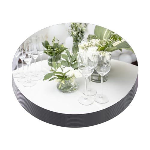 12-Inch Round Glass Mirror Centerpieces for Tables, Set of 12