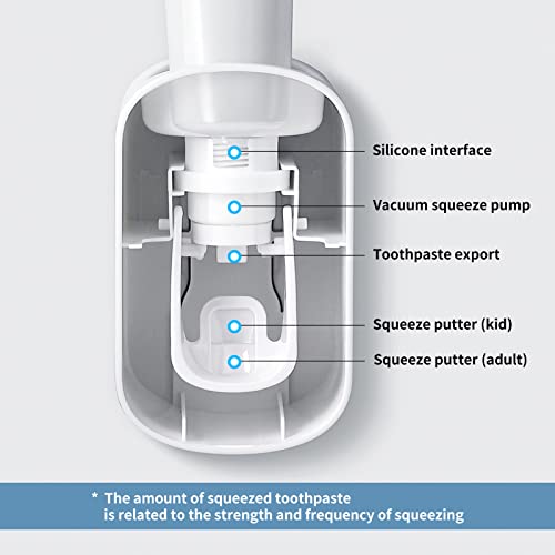 Automatic Toothpaste Dispenser Wall Mounted Hands-Free Squeezer Holder