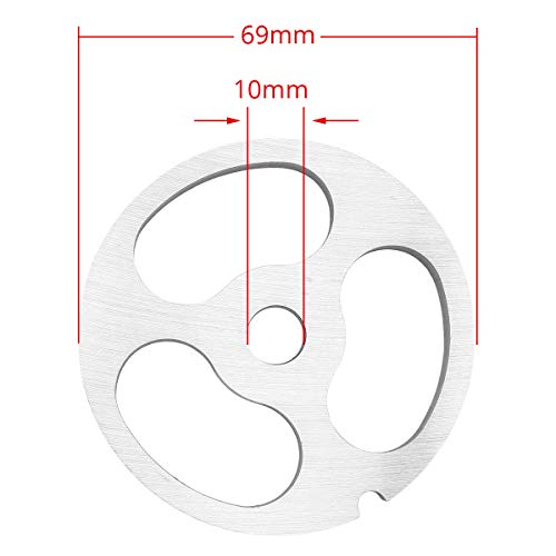 #12 Meat Grinder Plate, 69mm Stainless Steel Stuffing Disc