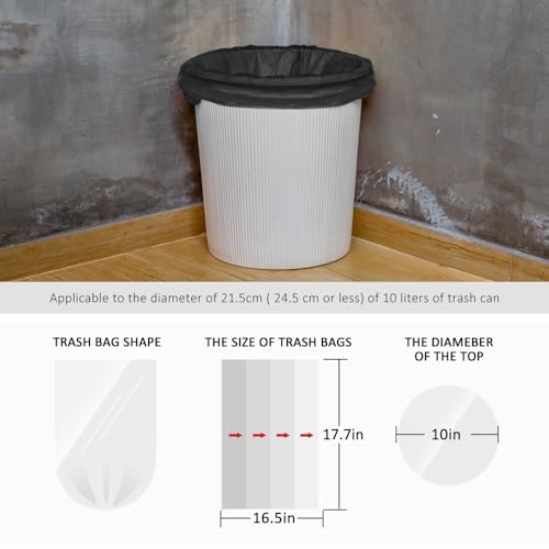 Small Black Trash Bags 2 Gallon - 170 Count Bathroom Garbage Can Liners