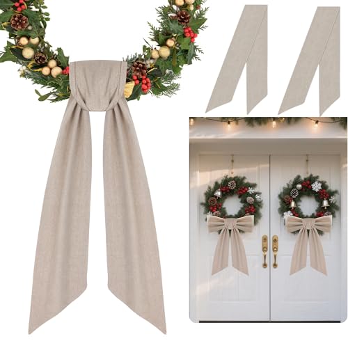 2 Pack Front Door Wreath Blank Sash Burlap Decorative DIY