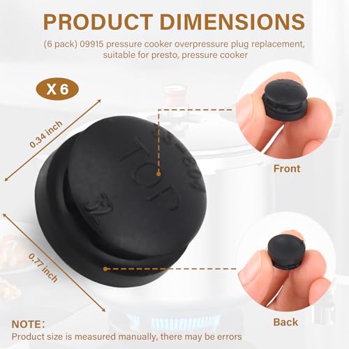 9915 Pressure Cooker Overpressure Plug Replacement - 6 Pack