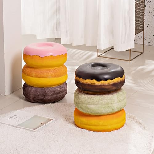 Retro Food-Shaped Shoe Changing Stool - Coffee Donut Design