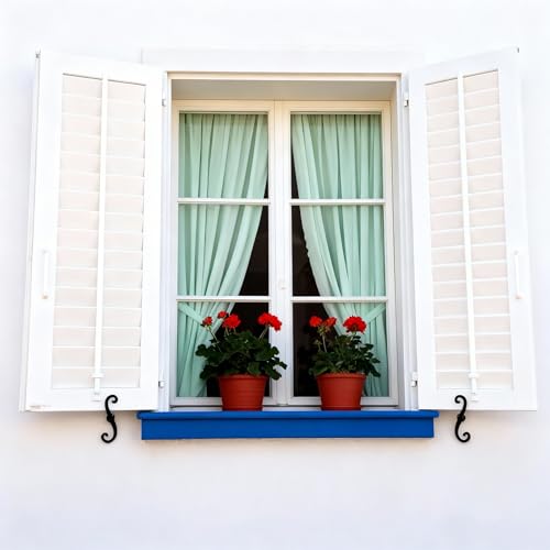 6.3-Inch S-Style Shutter Dogs, Decorative Iron Shutter Holdbacks - 2 Pack