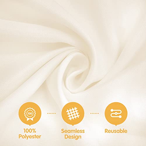 Ivory Rectangle Tablecloths 60x102 Inch (6 Pack) - Stain & Wrinkle Resistant