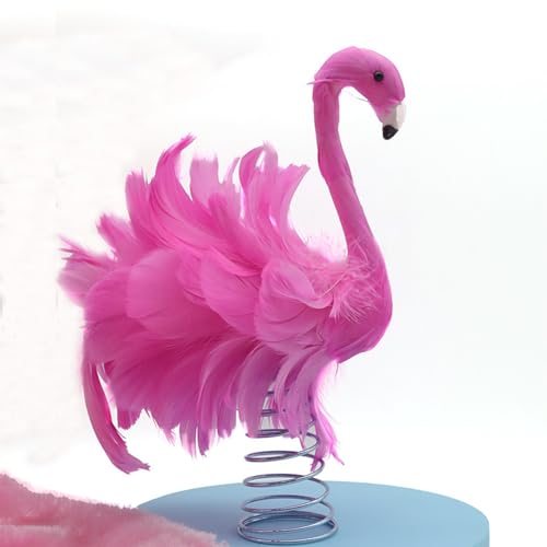 Pink Flamingo Christmas Tree Topper - Faux Feather Bird Ornament
