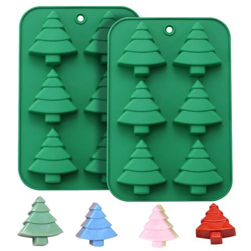 Christmas Tree Silicone Molds (2pcs) for Cake, Soap, Candy & Candles