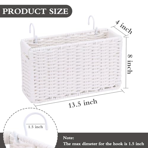 Cotton Rope Bedside Caddy Hanging Storage Organizer for Dorm Bunk Bed