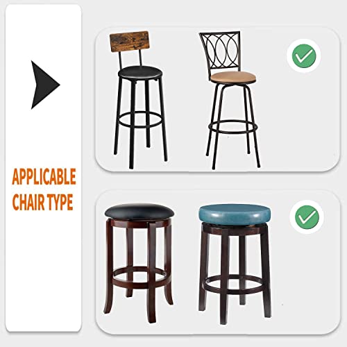 Round Bar Stool Seat Covers - 4PCS Stretch Chair Covers (13-16 Inch, Black)