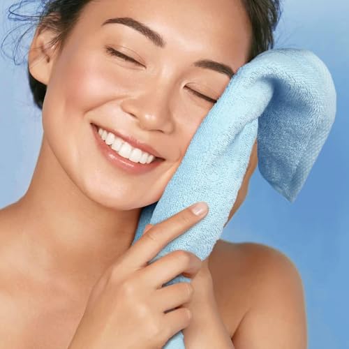 Cleanbear 100% Cotton Washcloths 12-Pack - Assorted Colors, 13x13 Inches, Soft & Durable