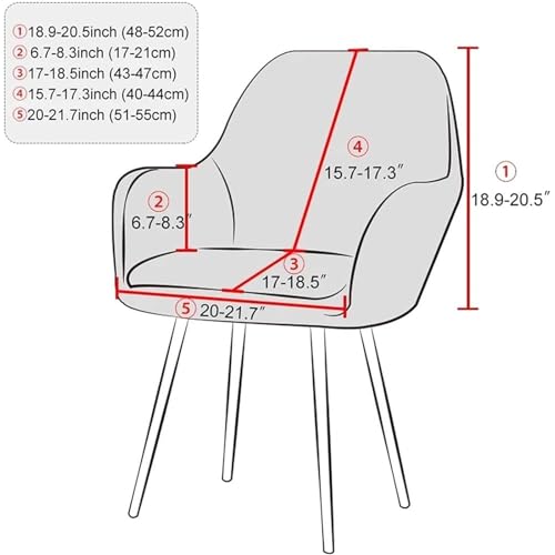 Stretch Velvet Office Chair Slipcover with Arms - Non-Slip Protector