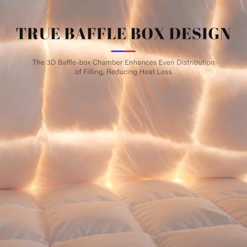 Queen Size Down Comforter – Lightweight Soft Duvet Insert, 90x90 in.