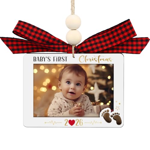 WhatSign P-Frame Baby's First Christmas Photo Frame Ornament Keepsake 2026