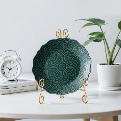 12-Inch Gold Decorative Metal Easel Stand for Plates, Frames, and Books